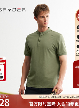 SPYDER蜘蛛春夏男子URBAN LIFE休闲透气复古运动短袖T恤24MS477M
