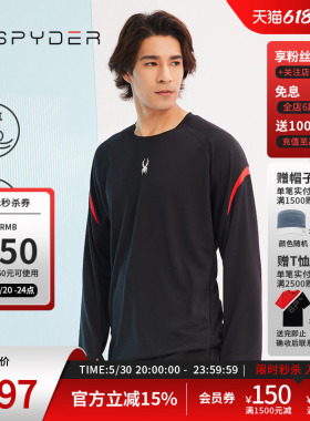 SPYDER蜘蛛春夏男TRAINING拼接透气撞色修身长袖圆领T恤23CS427M