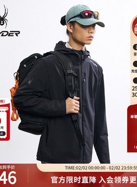 SPYDER蜘蛛秋冬男弹力登山尼舒适防泼水夹克休闲运动外套25MF107M