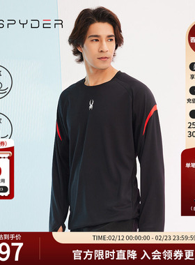 SPYDER蜘蛛春夏男TRAINING拼接透气撞色修身长袖圆领T恤23CS427M