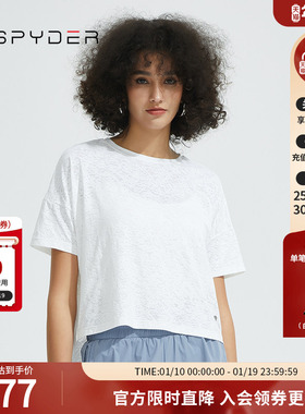 SPYDER蜘蛛女子圆领不规则后背留洞休闲TRAINING 短袖T恤22CS474W