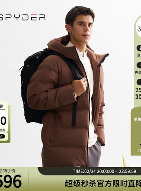 SPYDER蜘蛛秋冬男MOUNTAIN LIFE轻量舒适保暖连帽羽绒服24CF221M