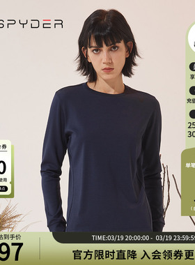 SPYDER新品女子TRAINING户外保暖上衣打底衫长袖套头T恤23MR406W