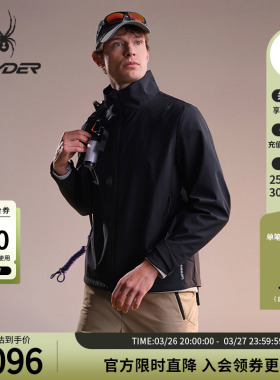 SPYDER蜘蛛春夏男子防泼水P棉保暖梭织软壳夹克02JO26154WM