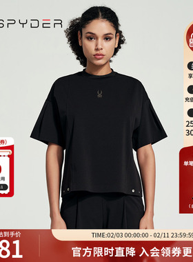 SPYDER春夏新品SKI LIFE休闲短袖T恤基础纯色运动上衣女24CS406W