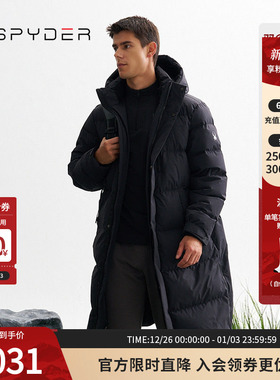 SPYDER蜘蛛秋冬男子MOUNTAIN LIFE保暖中长款连帽羽绒服24CF215M