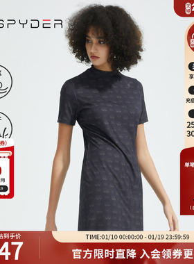 SPYDER蜘蛛女子356 STYLE修身印花显瘦圆领T恤裙连衣裙22CS414W