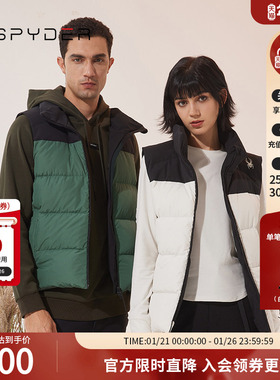 SPYDER新品男子SKI LIFE羽绒背心户外保暖外套23EF223M
