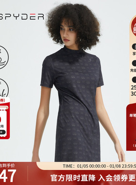 SPYDER蜘蛛女子356 STYLE修身印花显瘦圆领T恤裙连衣裙22CS414W