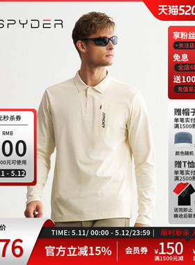 SPYDER蜘蛛秋冬男MOUNTAIN LIFE吸湿保暖运动长袖POLO衫24CF437M