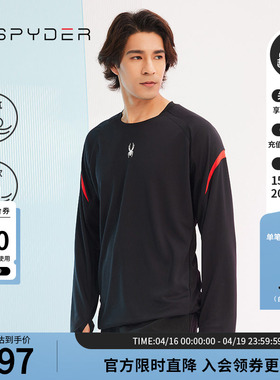 SPYDER蜘蛛春夏男TRAINING拼接透气撞色修身长袖圆领T恤23CS427M
