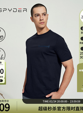 SPYDER蜘蛛春夏男SKI LIFE纯色基础运动上衣休闲短袖T恤24CS411M