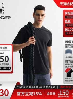 SPYDER蜘蛛春夏男TRAINING凉感舒适透气运动圆领短袖T恤25ES453M