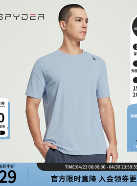 SPYDER蜘蛛春夏男TRAINING舒适速干休闲运动纯色短袖T恤24MS485M