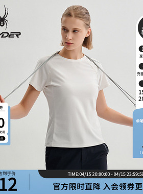 SPYDER蜘蛛春夏女TRAINING吸湿速干修身运动短袖圆领T恤25CS416W