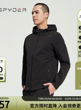 SPYDER新品男子TRAINING春季休闲运动连帽拉链外套夹克24MS111M