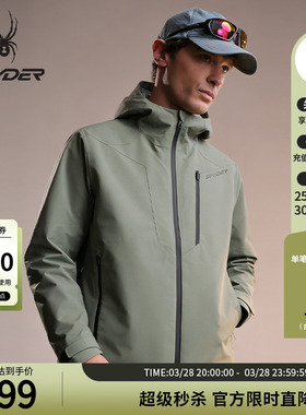 SPYDER蜘蛛秋冬男MOUNTAIN LIFE耐磨防风防水夹克冲锋衣24EF161M