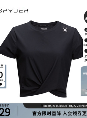 SPYDER蜘蛛春夏女TRAINING弹力修身显瘦运动圆领短袖T恤24CS444W