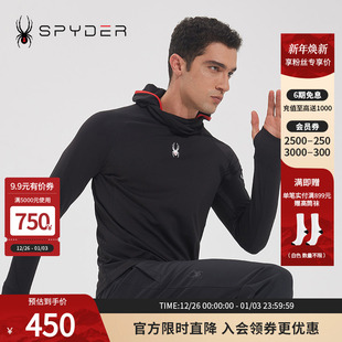 SPYDER蜘蛛秋冬男子TRAINING半高领连帽打底上衣长袖 T恤23CF409M