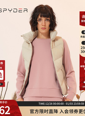 SPYDER蜘蛛秋冬女子URBAN LIFE轻量纯色保暖羽绒马甲背心23CF210W