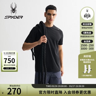 SPYDER蜘蛛春夏男TRAINING户外休闲运动凉感圆领短袖T恤25ES453M
