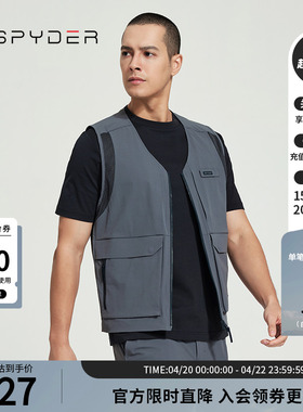 SPYDER蜘蛛春秋男SKI LIFE户外运动跑步保暖透气马甲背心24CS121M