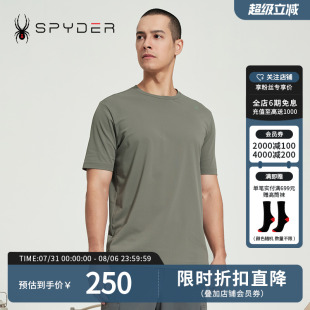 SPYDER春夏新品 T恤纯色训练上衣男24ES485M TRAINING运动圆领短袖