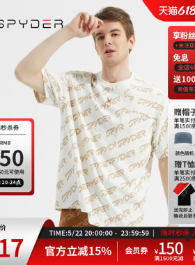 SPYDER蜘蛛男子圆领经典配色宽松舒适356 STYLET恤23CS447M