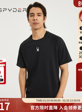 SPYDER蜘蛛春夏男TRAINING宽松休闲拼接撞色圆领短袖T恤23CS431M