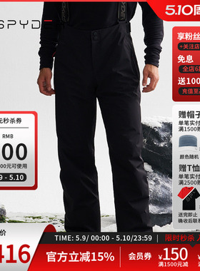 SPYDER蜘蛛秋冬男SKI PRO耐磨防雪保暖户外滑雪背带长裤24CF561M