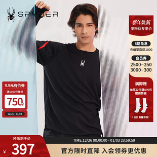 SPYDER蜘蛛男子圆领拼接透气撞色TRAINING长袖 T恤23CS427M