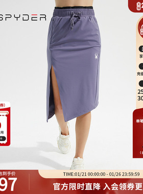 SPYDER蜘蛛春夏女子356 STYLE不规则斜面抽绳中长半身裙23CS528W