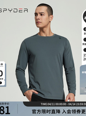 SPYDER蜘蛛春秋男TRAINING弹力针织休闲修身长袖圆领T恤24MR425M