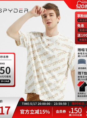 SPYDER蜘蛛男子圆领经典配色宽松舒适356 STYLET恤23CS447M