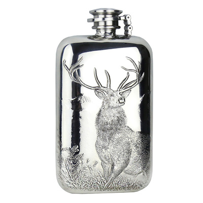 英国进口锡酒壶雄鹿双铰链