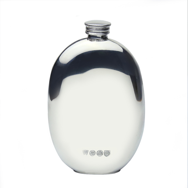 WENTWORTH英国谢菲尔德锡器 进口锡制酒壶 鹅卵石形 便携随身旅行