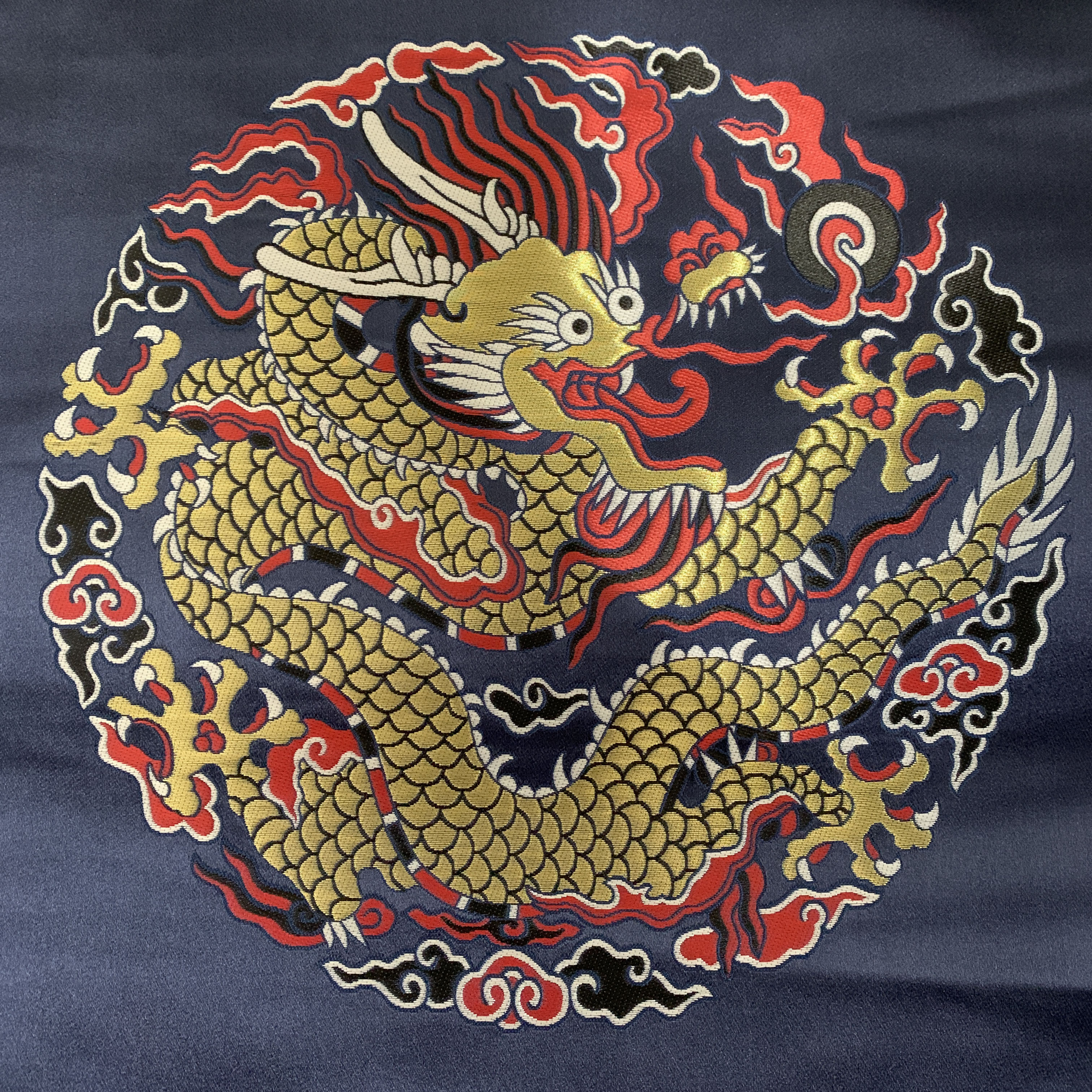 汉服辅料补子仿云锦团龙补子盘龙武官文官一品靠垫抱枕坐垫旗帜旌