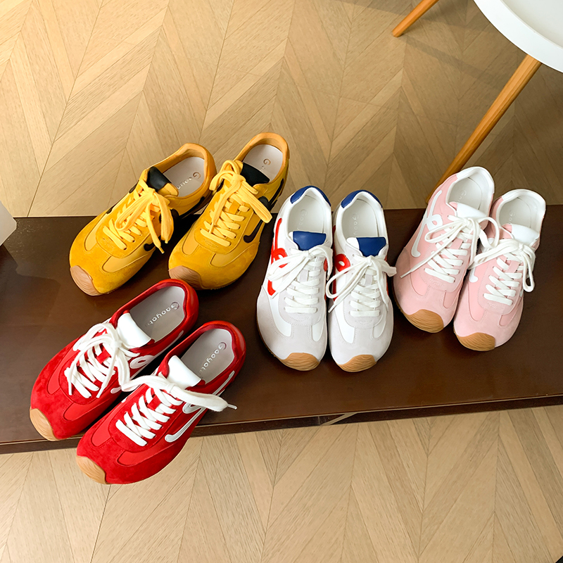 一三良品夏季内增高5cm小码34德训鞋不对称大头鞋系带厚底阿甘鞋