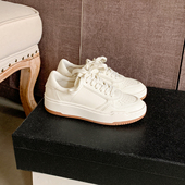 一三良品秋冬真皮厚底4cm小码 百搭板鞋 34小白鞋 女系带运动德训鞋