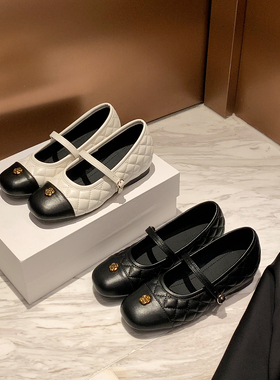 一三良品春夏新款小香风山茶花菱格玛丽珍单鞋2026小码3332玛丽珍