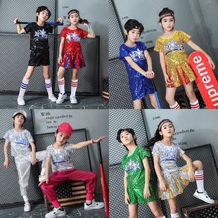 儿童爵士舞元旦少儿亮片活力拉拉队演出套装中小学生啦啦操比赛服