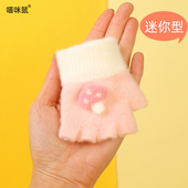 婴儿手套秋冬季 2岁半指露指加绒男女宝宝可爱洋气婴幼儿童 保暖0