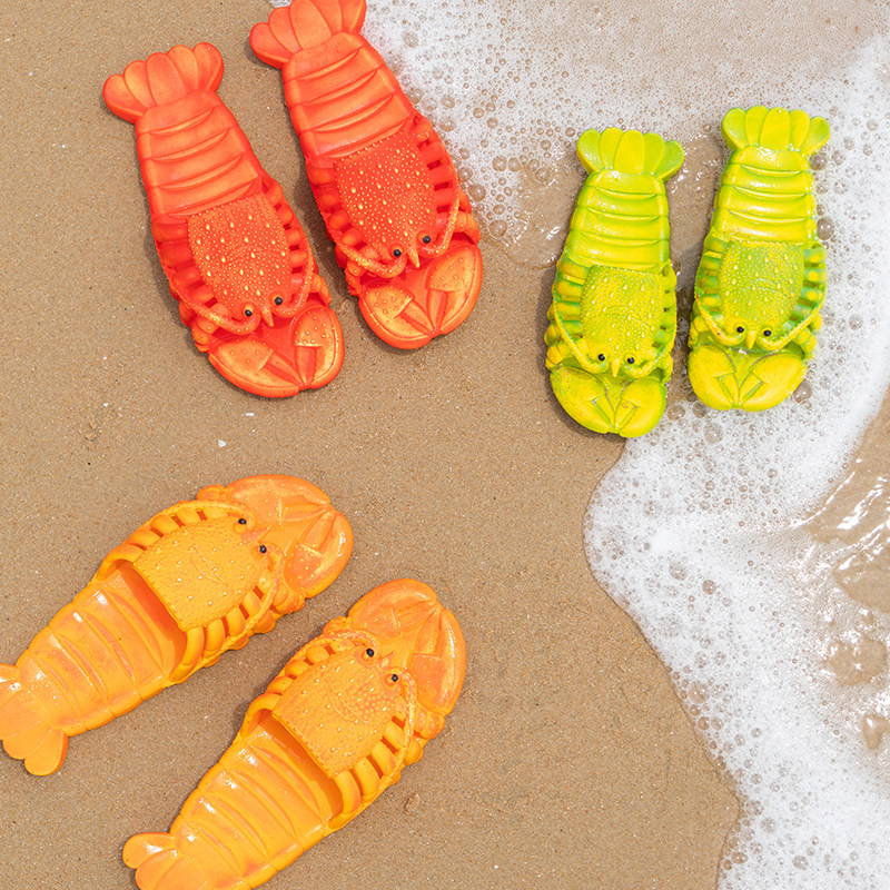 网红创意拖鞋女夏季新款个性家居外穿防滑沙滩亲子小龙虾搞怪凉拖在类目 女鞋, 拖鞋, 一字拖中 - 来自Buy2taobao.com提供专业的淘宝代购服务