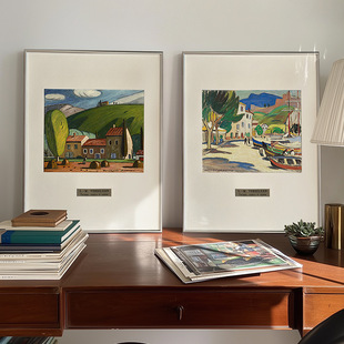 《普罗旺斯风景》北欧风客厅现代极简沙发背景墙装饰画组合挂画