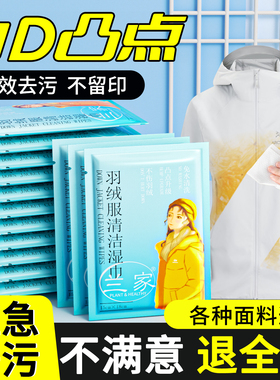 兰家羽绒服免洗清洁湿巾冲锋衣干洗强力去污衣物去渍湿纸巾家用