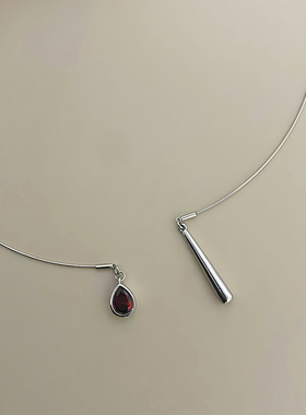 韩国小众水滴细圈项圈女简约高级