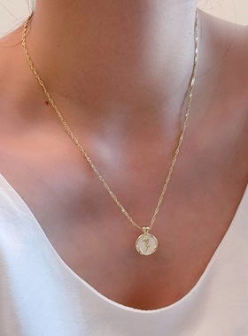 高级感轻奢气质百搭玫瑰花朵项链女法式小众设计感锁骨链颈链配饰