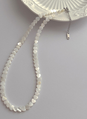 简约设计感6mm天然贝壳爱心项链