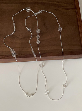 夏季简约百搭透明圆球串珠长款项