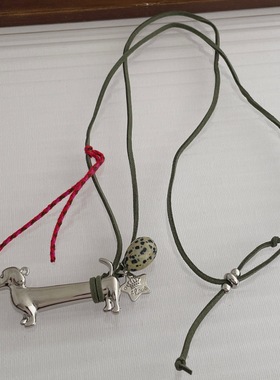 卡通腊肠小狗斑点石星星抽拉项链网红气质潮流时尚高级长款毛衣链